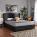 Baxton Studio Netti Dark Grey Fabric Upholstered 2-Drawer Queen Size Platform Storage Bed - BSONetti-Charcoal Grey-Queen
