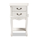 Baxton Studio Gabrielle Traditional French Country Provincial White-Finished 2-Drawer Wood End Table - BSOETASW-06-White-ET
