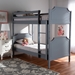 Baxton Studio Mariana Traditional Transitional Grey Finished Wood Twin Size Bunk Bed - BSOMariana-Grey-Twin Bunk Bed