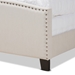 Baxton Studio Morgan Modern Transitional Beige Fabric Upholstered King Size Panel Bed - BSOMorgan-Beige-King
