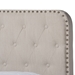 Baxton Studio Annalisa Modern Transitional Beige Fabric Upholstered Button Tufted Queen Size Panel Bed - BSOAnnalisa-Beige-Queen
