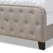 Baxton Studio Annalisa Modern Transitional Grey Fabric Upholstered Button Tufted Queen Size Panel Bed - BSOAnnalisa-Grey-Queen