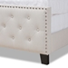 Baxton Studio Marion Modern Transitional Beige Fabric Upholstered Button Tufted Queen Size Panel Bed - BSOMarion-Beige-Queen