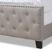 Baxton Studio Marion Modern Transitional Grey Fabric Upholstered Button Tufted Queen Size Panel Bed - BSOMarion-Grey-Queen