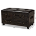 Baxton Studio Callum Modern Transitional Distressed Dark Brown Faux Leather Upholstered 2-Drawer Storage Trunk Ottoman - BSOJY19A418-Brown-Otto