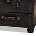Baxton Studio Callum Modern Transitional Distressed Dark Brown Faux Leather Upholstered 2-Drawer Storage Trunk Ottoman - BSOJY19A418-Brown-Otto