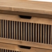 Baxton Studio Clement Rustic Transitional Medium Oak Finished 3-Drawer Wood Spindle Storage Cabinet - BSOLD19A007-Medium Oak-3DW-Cabinet