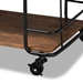 Baxton Studio Neal Rustic Industrial Style Black Metal and Walnut Finished Wood Bar and Kitchen Serving Cart - BSOSR192044L-Rustic Brown/Black-Cart