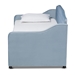 Baxton Studio Freda Traditional and Transitional Light Blue Velvet Fabric Upholstered and Button Tufted Twin Size Daybed with Trundle - BSOFreda-Light Blue Velvet-Daybed-T/T
