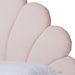 Baxton Studio Odille Modern Glam Light Pink Velvet Upholstered Walnut Brown Finished Wood Queen Size Seashell Shaped Platform Bed - BSOBBT6897-Light Pink Velvet/Walnut-Queen