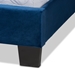 Baxton Studio Fiorenza Glam and Luxe Navy Blue Velvet Fabric Upholstered Queen Size Panel Bed with Extra Wide Channel Tufted Headboard - BSOCF8031F-Navy Blue Velvet-Queen