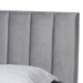 Baxton Studio Clare Glam and Luxe Grey Velvet Fabric Upholstered King Size Panel Bed with Channel Tufted Headboard - BSOCF8747X-Grey Velvet-King