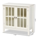 Baxton Studio Kendall Classic and Traditional White Finished Wood and Glass Kitchen Storage Cabinet - BSOSR1801379-White-Cabinet