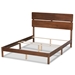 Baxton Studio Anthony Modern and Contemporary Walnut Brown Finished Wood Queen Size Panel Bed - BSOMG0024-Walnut-Queen