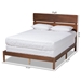 Baxton Studio Anthony Modern and Contemporary Walnut Brown Finished Wood Queen Size Panel Bed - BSOMG0024-Walnut-Queen