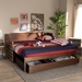 Baxton Studio Jameson Modern and Transitional Walnut Brown Finished Expandable Twin Size to King Size Daybed with Storage Drawer - BSOMG0033-1-Walnut-Daybed