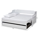 Baxton Studio Jameson Modern and Transitional White Finished Expandable Twin Size to King Size Daybed with Storage Drawer - BSOMG0033-1-White-Daybed