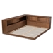 Baxton Studio Erie Modern Rustic and Transitional Walnut Brown Finished Wood Queen Size Platform Storage Bed with Built-In Outlet - BSOMG0031-Walnut-Queen