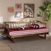 Baxton Studio Muriel Modern and Transitional Walnut Brown Finished Wood Expandable Twin Size to King Size Spindle Daybed - BSOMG0037-Walnut-Daybed