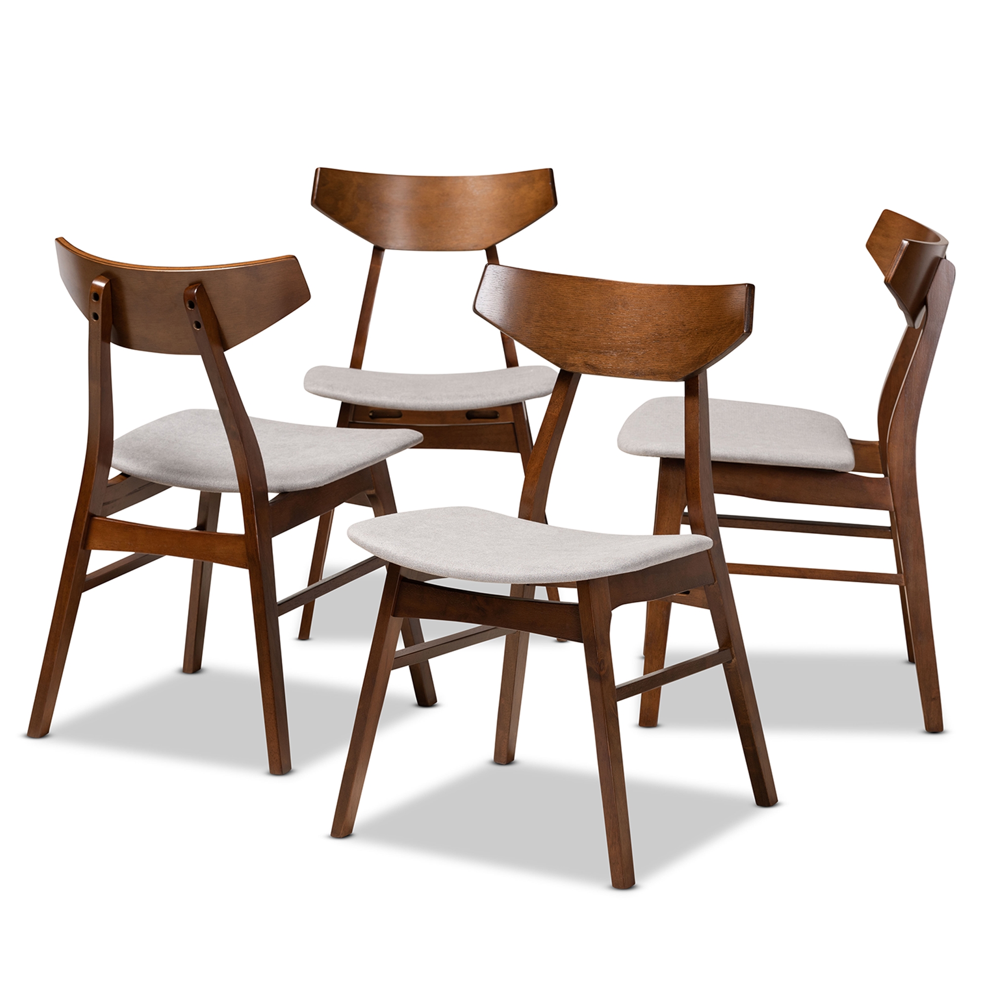 Baxton Studio Danica Mid Century Modern, Light Wood Dining Chairs Set Of 4