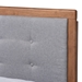Baxton Studio Viviana Modern and Contemporary Light Grey Fabric Upholstered and Ash Walnut Finished Wood Queen Size Platform Bed - BSOViviana-Light Grey/Ash Walnut-Queen