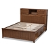 Baxton Studio Riko Modern and Contemporary Transitional Walnut Brown Finished Wood Queen Size Platform Storage Bed - BSOMG0029-Walnut-Queen