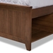 Baxton Studio Riko Modern and Contemporary Transitional Walnut Brown Finished Wood Queen Size Platform Storage Bed - BSOMG0029-Walnut-Queen