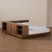 Baxton Studio Kaori Modern and Contemporary Transitional Walnut Brown Finished Wood Queen Size Platform Storage Bed - BSOMG0028-Walnut-Queen