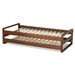 Baxton Studio Klara Modern and Contemporary Walnut Finished Wood Expandable Twin Size to King Size Bed Frame - BSOMG0026-Walnut-Twin