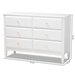 Baxton Studio Naomi Classic and Transitional White Finished Wood 6-Drawer Bedroom Dresser - BSOMG0038-White-6DW-Dresser