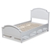 Baxton Studio Elise Classic and Traditional Transitional White Finished Wood Twin Size Storage Platform Bed - BSOMG0038-White-Twin