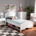 Baxton Studio Elise Classic and Traditional Transitional White Finished Wood Twin Size Storage Platform Bed - BSOMG0038-White-Twin
