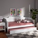 Baxton Studio Alya Classic Traditional Farmhouse White Finished Wood Twin Size Daybed with Roll-Out Trundle Bed - BSOMG0016-1-White-Daybed with Trundle