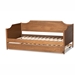 Baxton Studio Alya Classic Traditional Farmhouse Walnut Brown Finished Wood Twin Size Daybed with Roll-Out Trundle Bed - BSOMG0016-1-Walnut-Daybed with Trundle