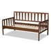 Baxton Studio Midori Modern and Contemporary Transitional Walnut Brown Finished Wood Twin Size Daybed - BSOMG0046-1-Walnut-Daybed