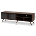 Baxton Studio Naoki Modern and Contemporary Two-Tone Grey and Walnut Finished Wood 2-Door TV Stand - BSOLV15TV15120-Columbia/Dark Grey-TV