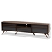 Baxton Studio Naoki Modern and Contemporary Two-Tone Grey and Walnut Finished Wood TV Stand with Drop-Down Compartments - BSOLV15TV15130-Columbia/Dark Grey-TV