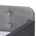 Baxton Studio Jona Modern and Contemporary Transitional Grey Velvet Fabric Upholstered and Button Tufted Twin Size Daybed with Trundle - BSOCF9183-Grey-Daybed-T/T