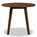 Baxton Studio Ela Modern and Contemporary Walnut Brown Finished 35-Inch-Wide Round Wood Dining Table - BSORH7230T-Walnut-35-IN-DT