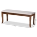 Baxton Studio Cornelie Modern and Contemporary Transitional Grey Fabric Upholstered and Walnut Brown Finished Wood Dining Bench - BSORH036-Grey/Walnut-Dining Bench