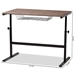 Baxton Studio Anisa Modern and Industrial Walnut Finished Wood and Black Metal Height Adjustable Desk - BSOLY-N0747-Desk
