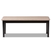 Baxton Studio Teresa Modern and Contemporary Transitional Sand Fabric Upholstered and Dark Brown Finished Wood Dining Bench - BSORH037-Sand/Dark Brown-Dining Bench
