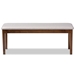 Baxton Studio Teresa Modern and Contemporary Transitional Grey Fabric Upholstered and Walnut Brown Finished Wood Dining Bench - BSORH037-Grey/Walnut-Dining Bench