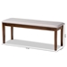 Baxton Studio Teresa Modern and Contemporary Transitional Grey Fabric Upholstered and Walnut Brown Finished Wood Dining Bench - BSORH037-Grey/Walnut-Dining Bench