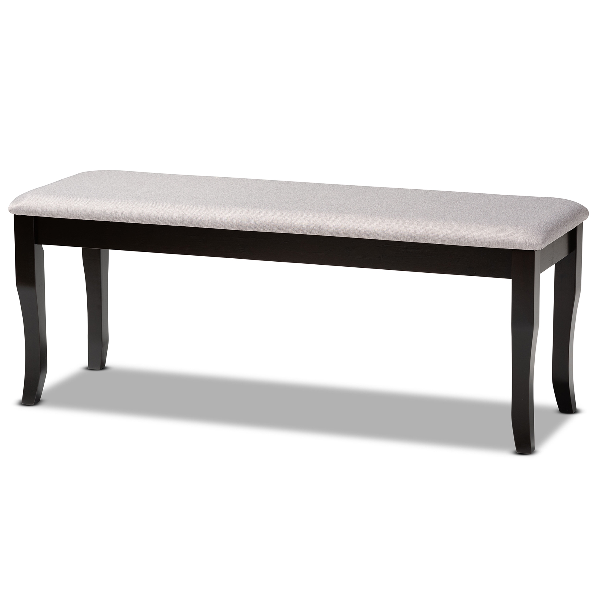 Baxton Studio Cornelie Modern and Contemporary Transitional Grey Fabric Upholstered and Dark Brown Finished Wood Dining Bench