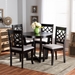 Baxton Studio Tricia Modern and Contemporary Grey Fabric Upholstered and Dark Brown Finished Wood 5-Piece Dining Set - BSOTricia-Grey/Dark Brown-5PC Dining Set