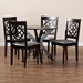 Baxton Studio Sadie Modern and Contemporary Grey Fabric Upholstered and Dark Brown Finished Wood 5-Piece Dining Set - BSOSadie-Grey/Dark Brown-5PC Dining Set