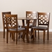 Baxton Studio Alisa Modern and Contemporary Grey Fabric Upholstered and Walnut Brown Finished Wood 5-Piece Dining Set - BSOAlisa-Grey/Walnut-5PC Dining Set