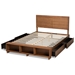 Baxton Studio Tamsin Modern Transitional Ash Walnut Brown Finished Wood Queen Size 4-Drawer Platform Storage Bed with Built-In Shelves - BSOTamsin-Ash Walnut-Queen