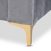 Baxton Studio Oksana Modern Contemporary Glam and Luxe Light Grey Velvet Fabric Upholstered and Gold Finished Full Size Daybed - BSOCF0344-Light Grey Daybed-Full